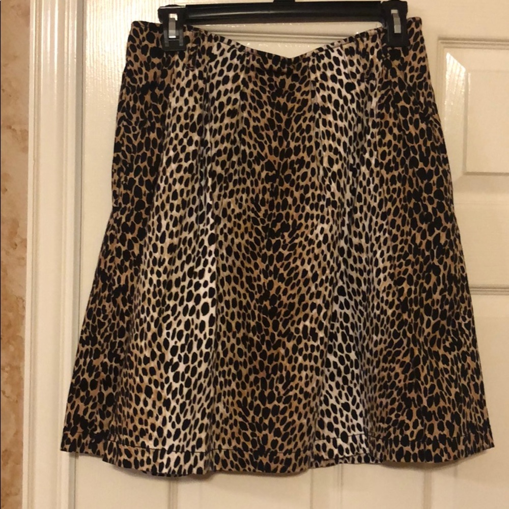 WHBM leopard print lined skirt